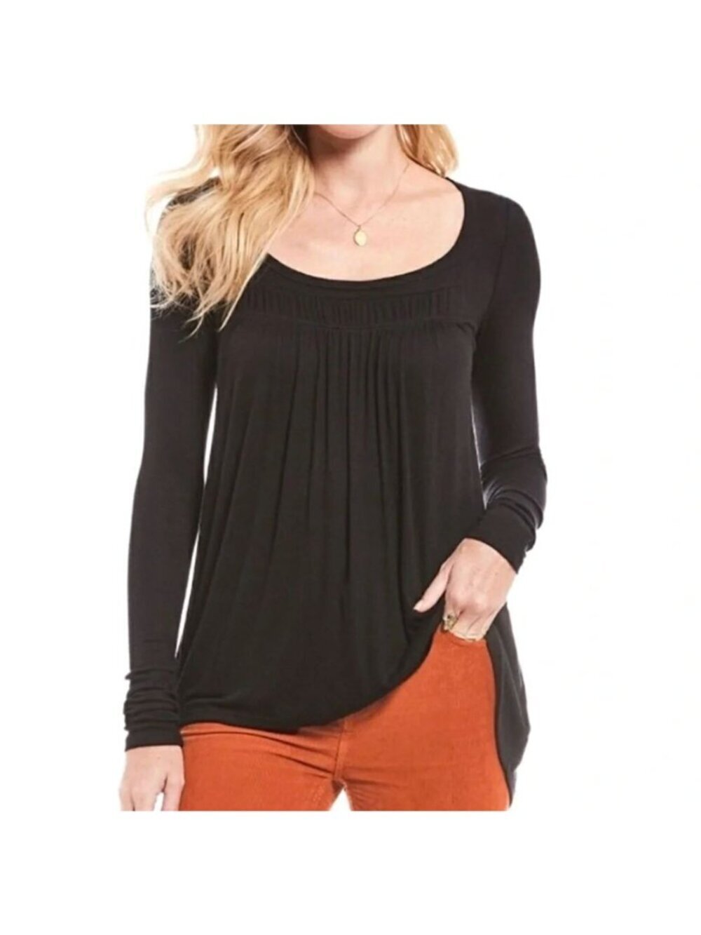 We the Free x Free People Love Valley Top Black Long Sleeve Size XS